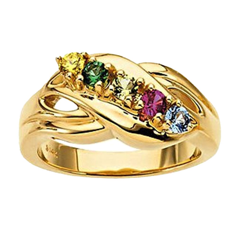Five Birthstones Mother's Ring