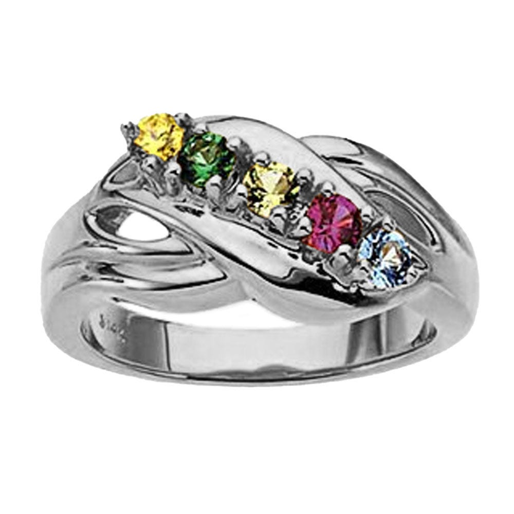 Five Birthstones Mother's Ring