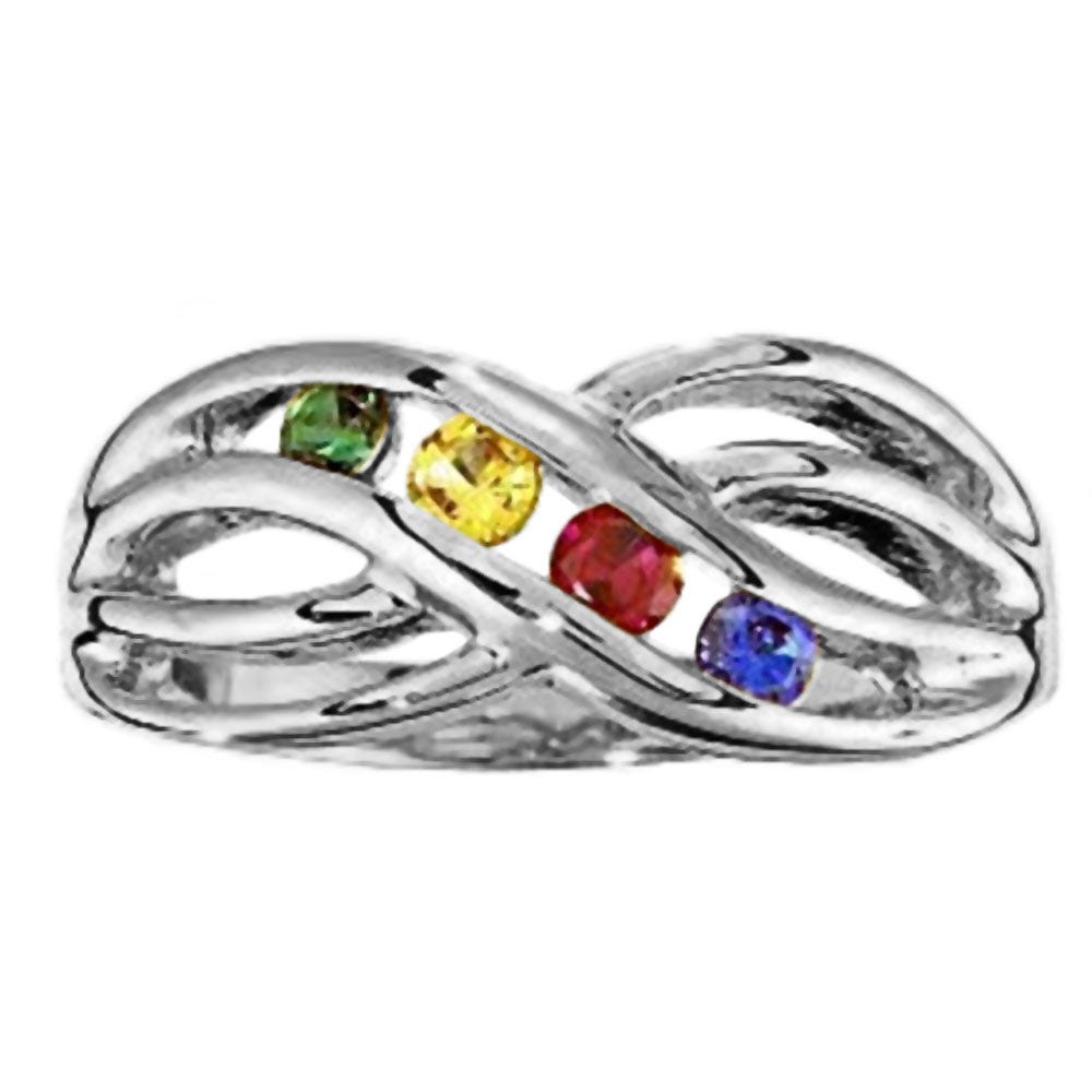 Mother's Ring with Four Birthstones