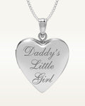 Sterling Silver Daddy's Little Girl Heart Photo Locket