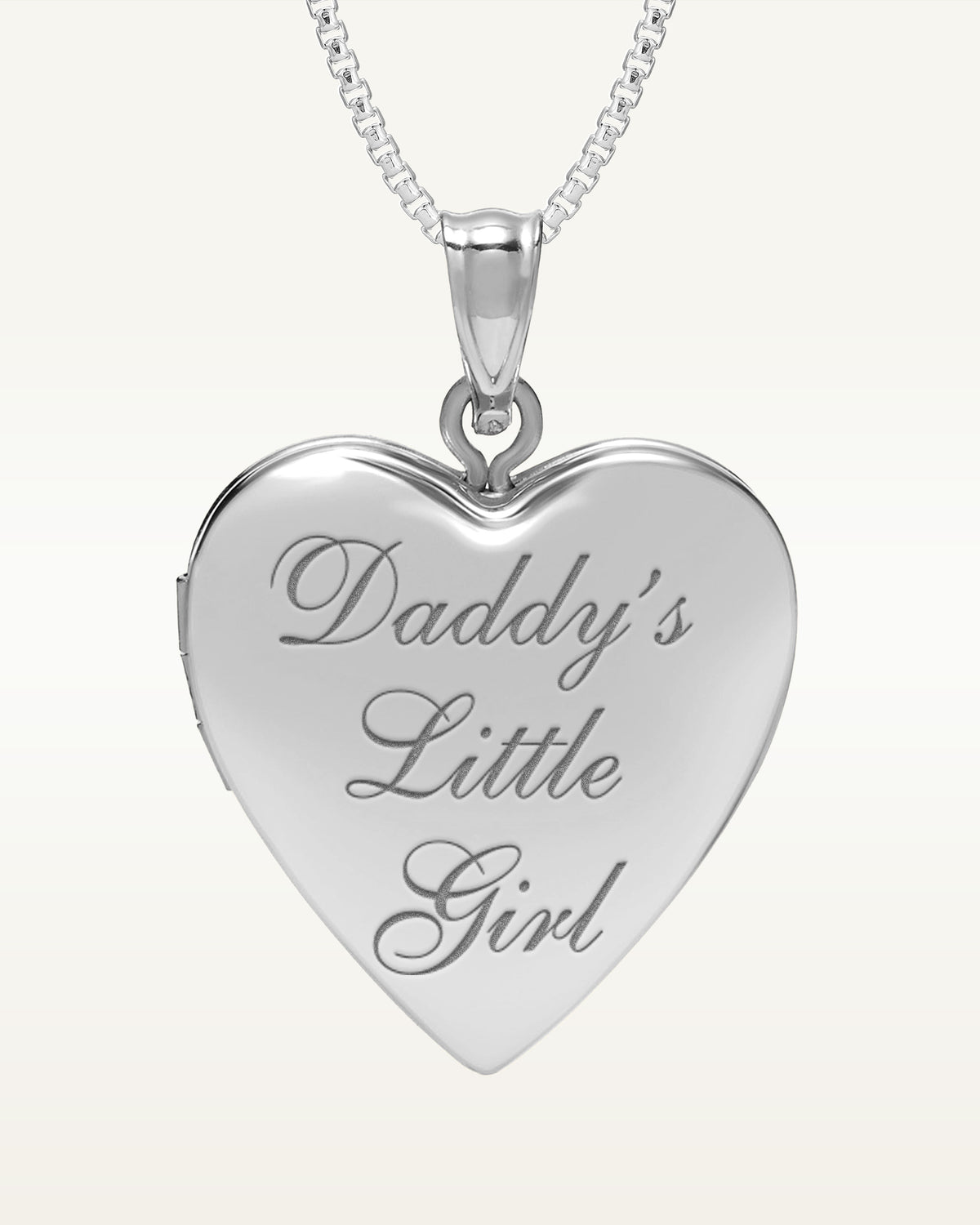 Silver Daddy's Little Girl Heart Photo Locket
