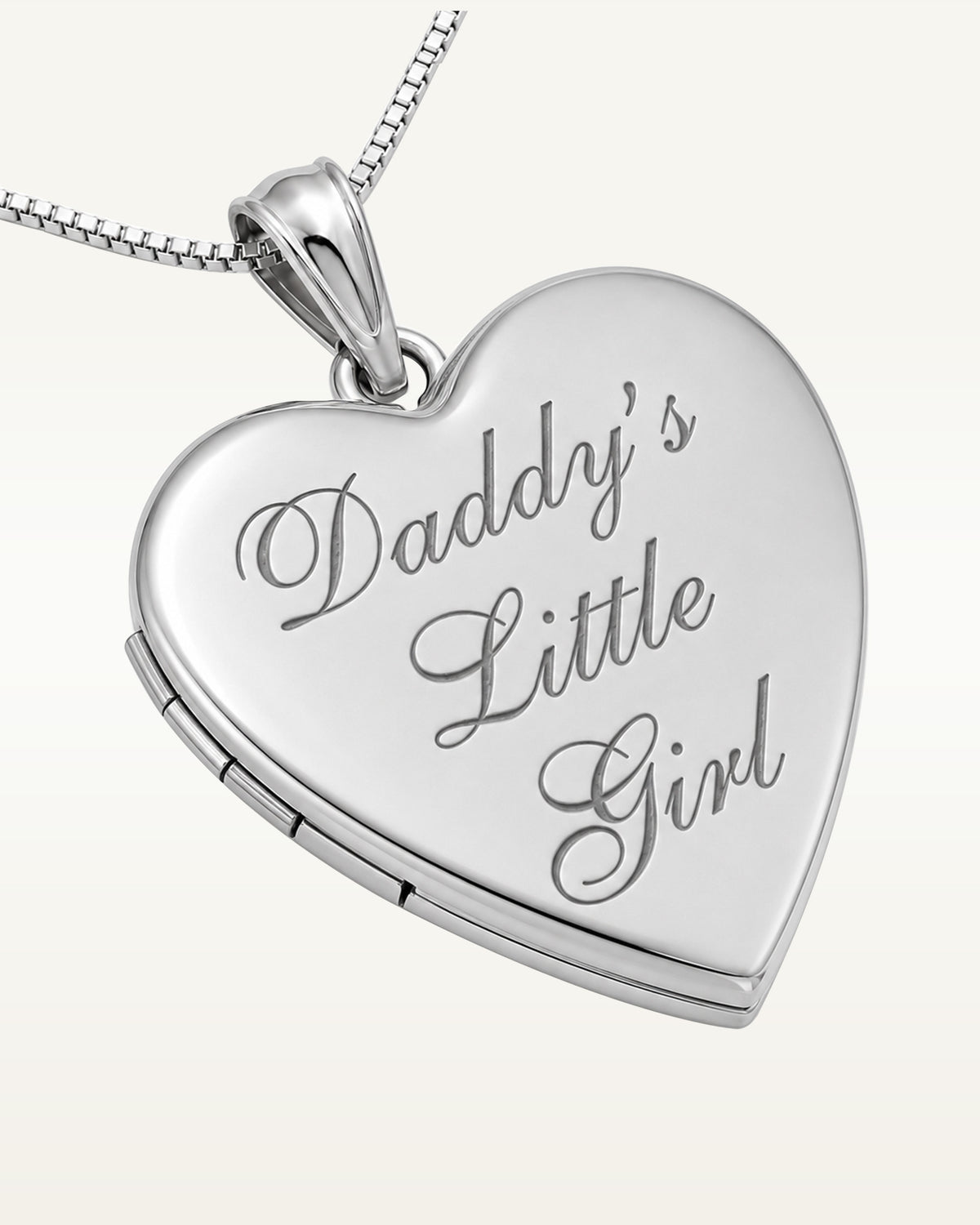 Sterling Silver Daddy's Little Girl Heart Photo Locket