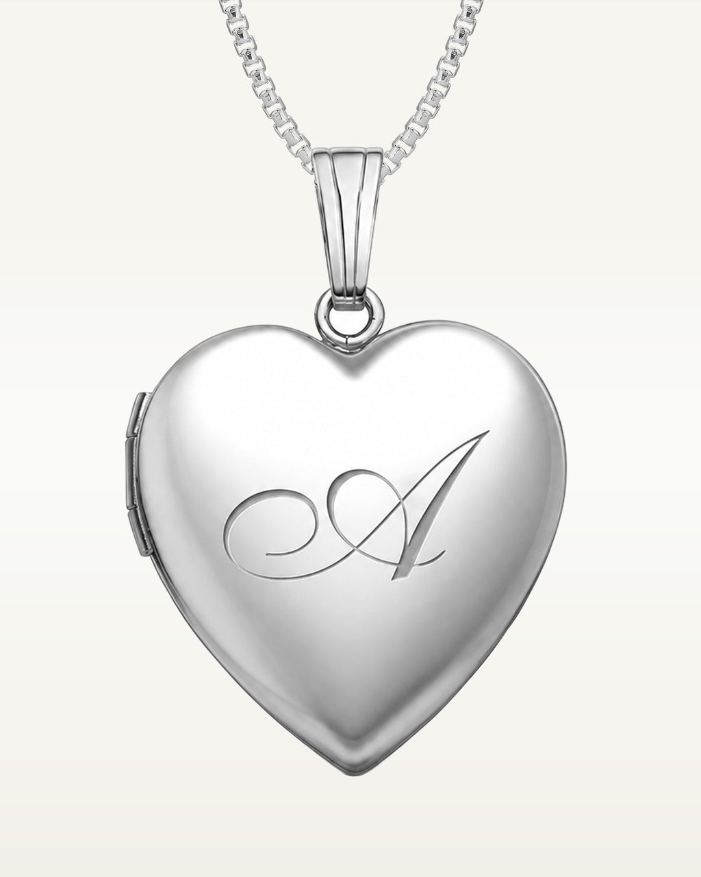 Sterling Silver English Style Initial Heart Photo Locket
