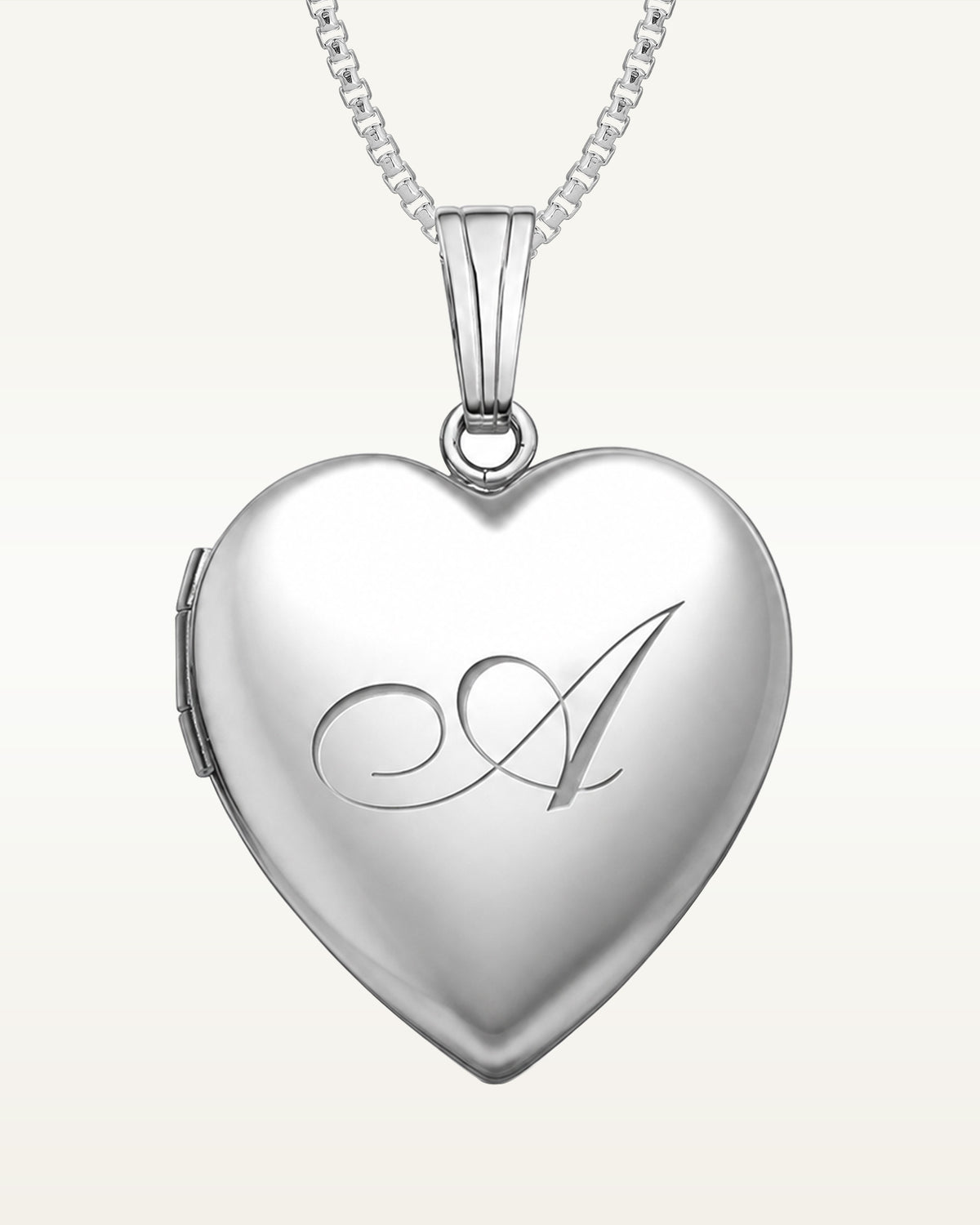 Sterling Silver English Style Initial Heart Photo Locket