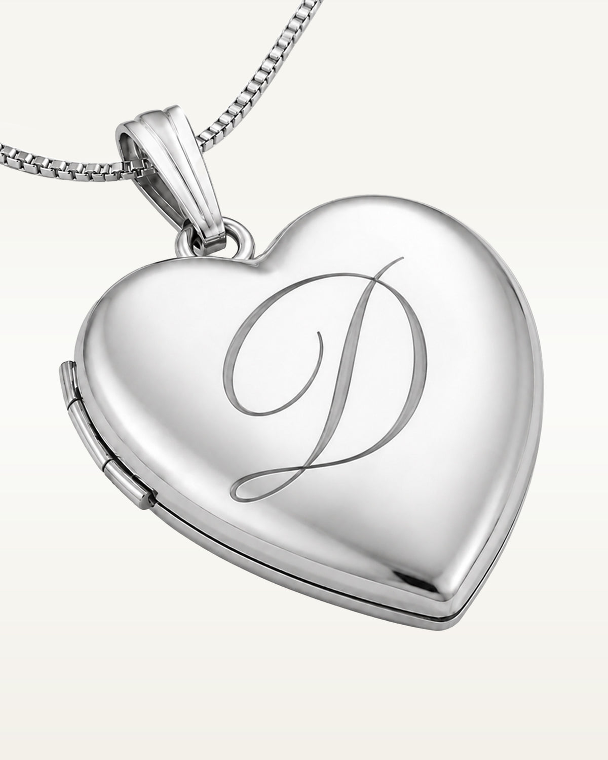 Sterling Silver English Style Initial Heart Photo Locket