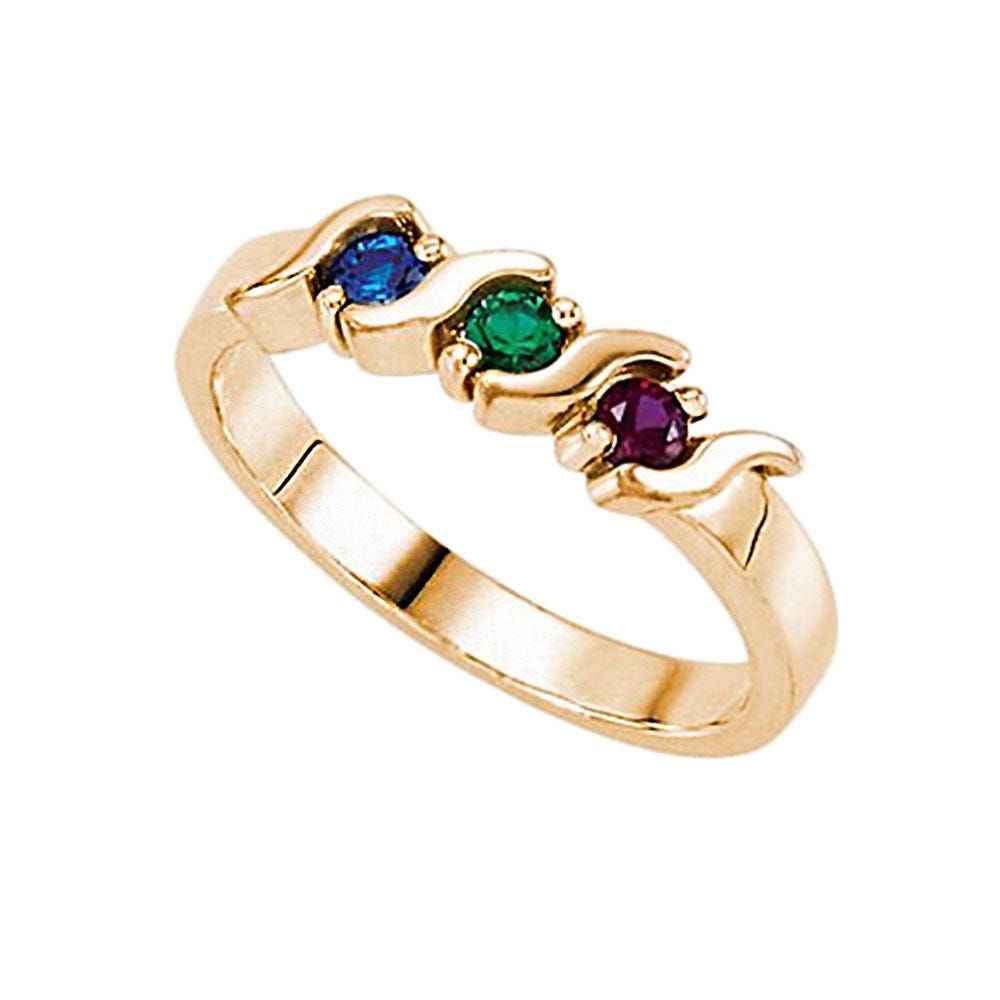 Mother's Ring with Three Birthstones