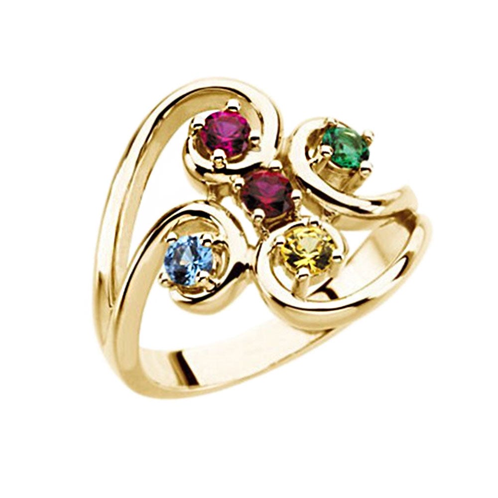 Mother's Ring with Five Birthstones