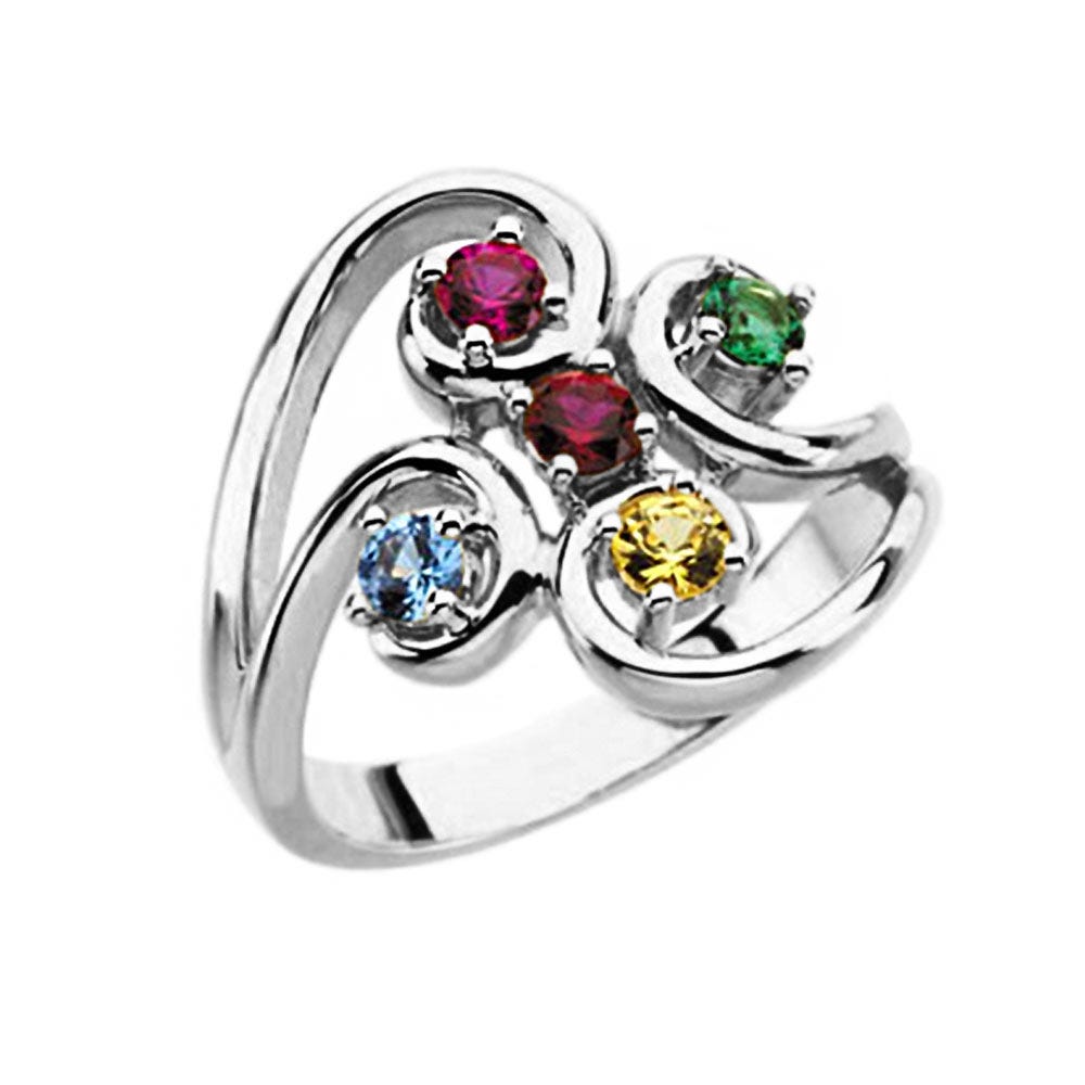 Mother's Ring with Five Birthstones