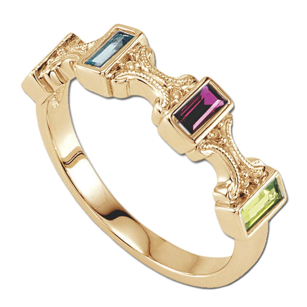 Mother's Ring with Four Birthstones