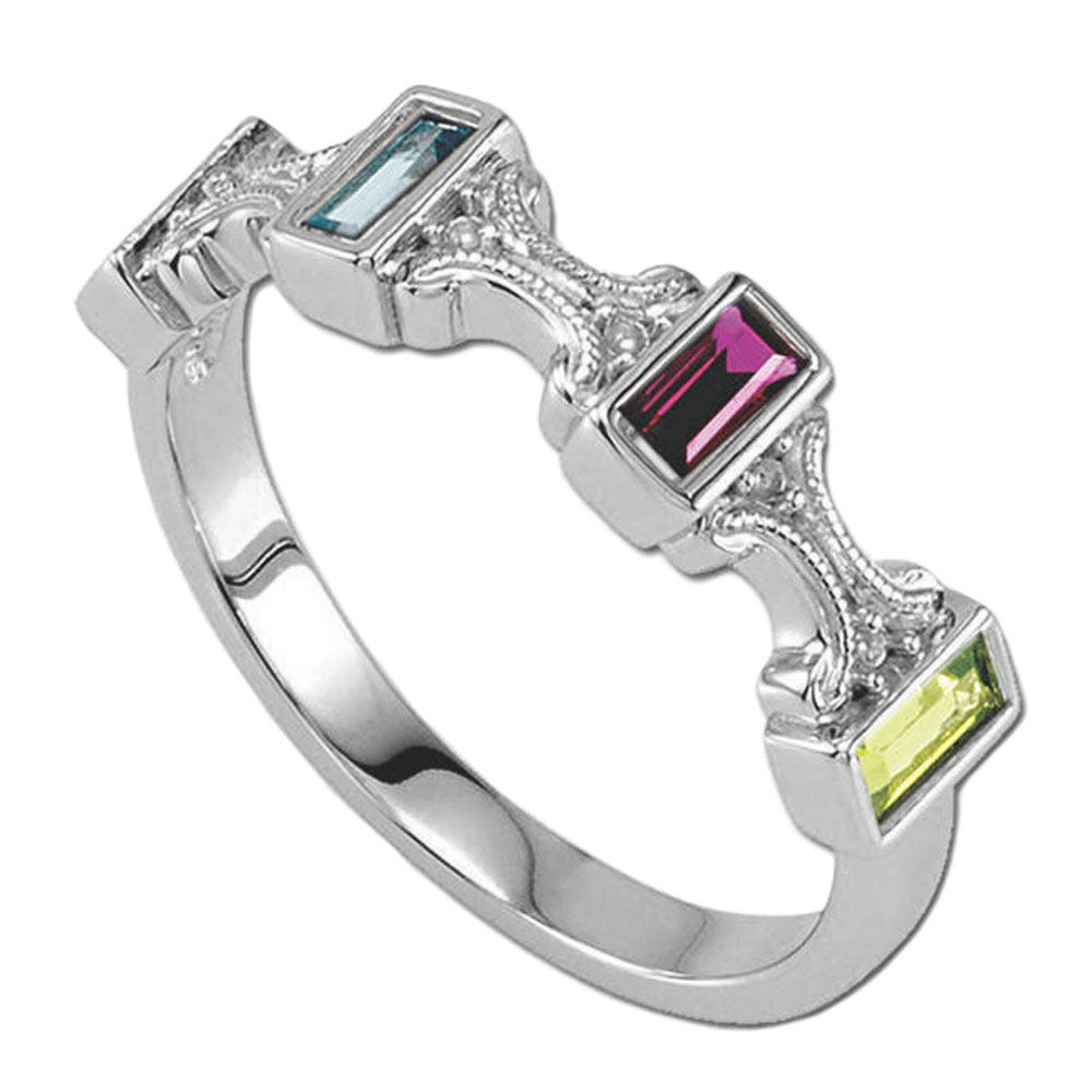 Mother's Ring with Four Birthstones