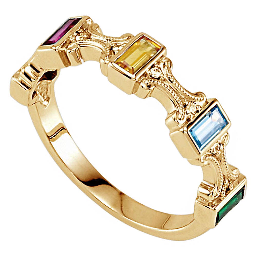 Mother's Ring with Five Birthstones