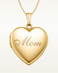 Yellow Gold Mom Heart Photo Locket
