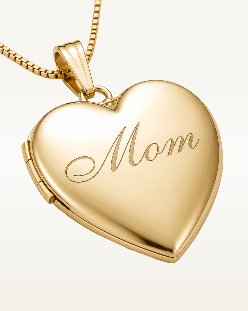 Yellow Gold Mom Heart Photo Locket