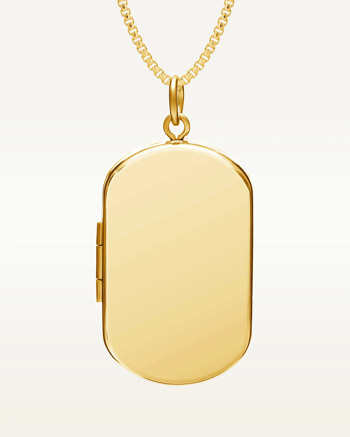 14k Gold Filled Dog Tag Photo Locket - 1 inch x 1-1/4 inch Gold Filled