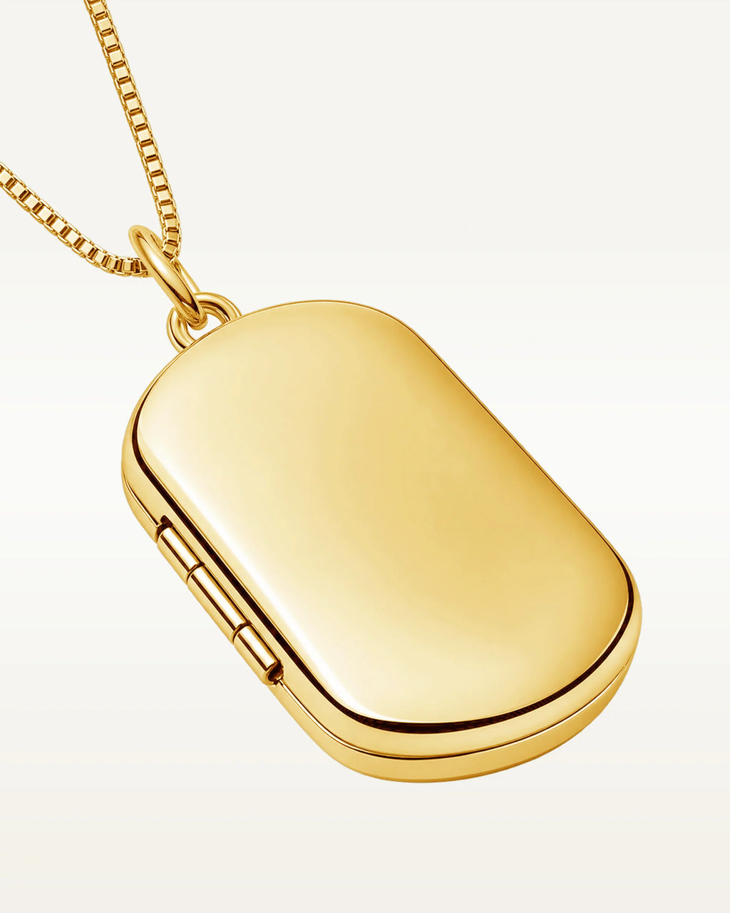 14k Gold Filled Dog Tag Photo Locket - 1 inch x 1-1/4 inch Gold Filled
