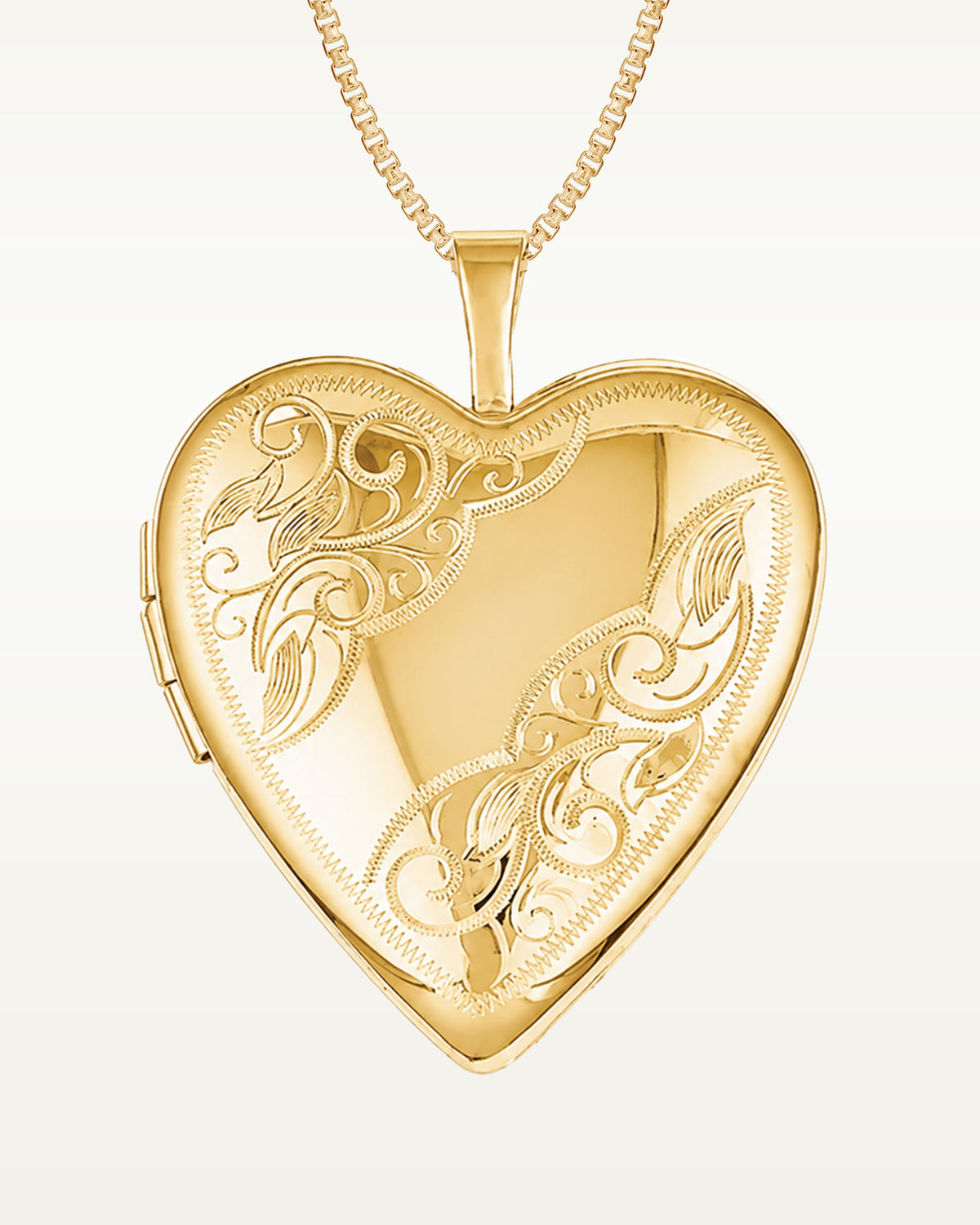 14k Gold Filled Floral Heart Photo Locket - 3/4 inch x 3/4 inch