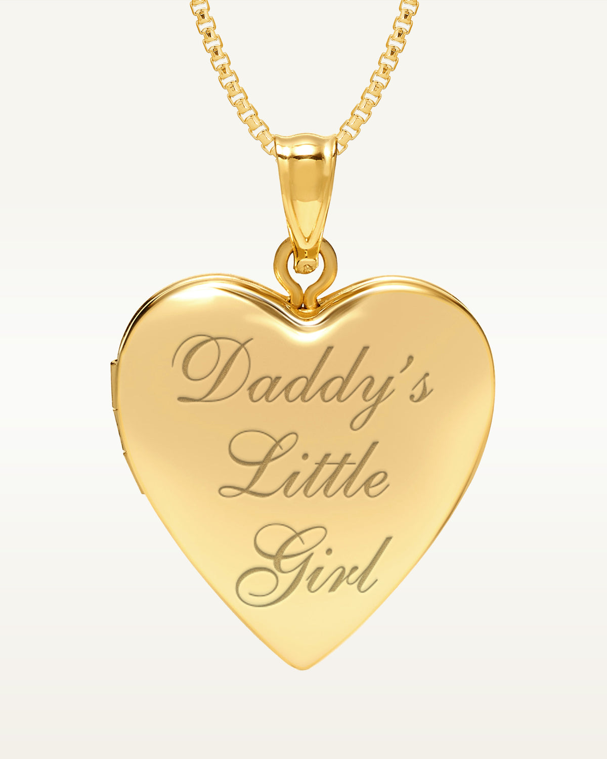 Yellow Gold Daddy's Little Girl Heart Photo Locket