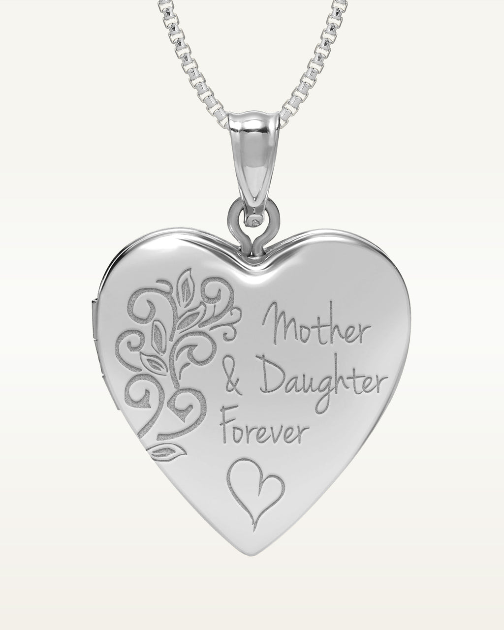 Sterling Silver Mother & Daughter Forever Heart Photo Locket
