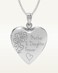 Sterling Silver Mother & Daughter Forever Heart Photo Locket