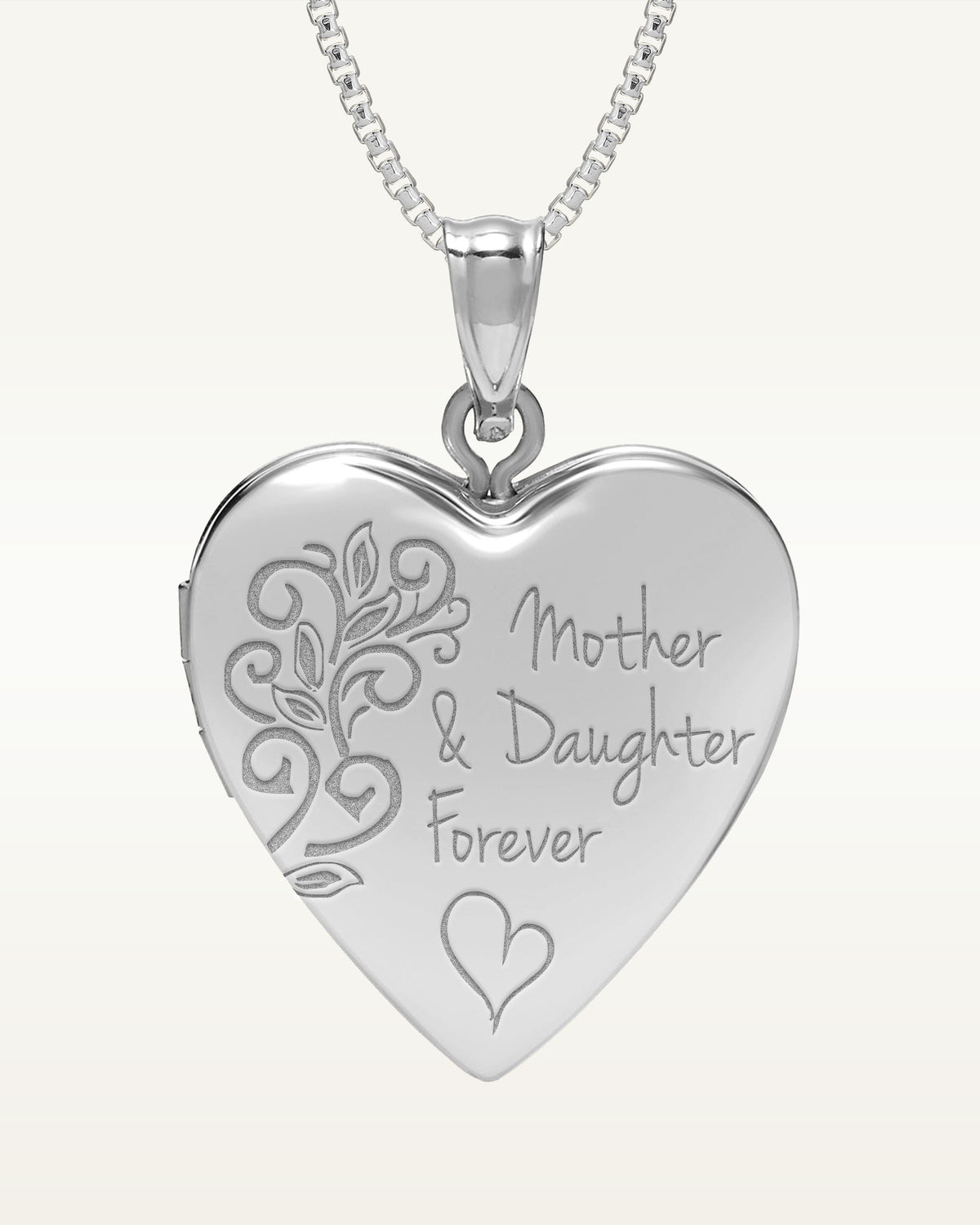 Sterling Silver Mother & Daughter Forever Heart Photo Locket