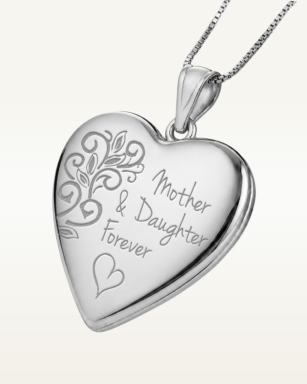 Sterling Silver Mother & Daughter Forever Heart Photo Locket