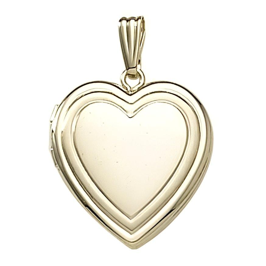 14K Gold Filled Heart Photo Locket - 3/4 inch x 3/4 inch