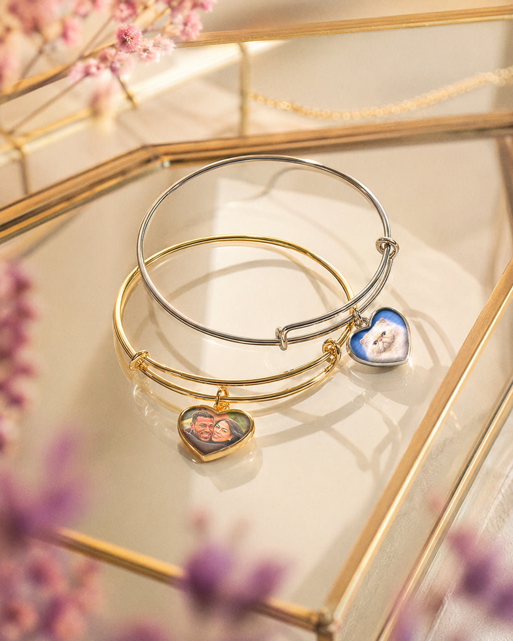 Expandable - Photo Charm Heart Expandable Bracelet - lifestyle
