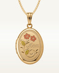 14k Gold Filled Mom Oval Photo Locket