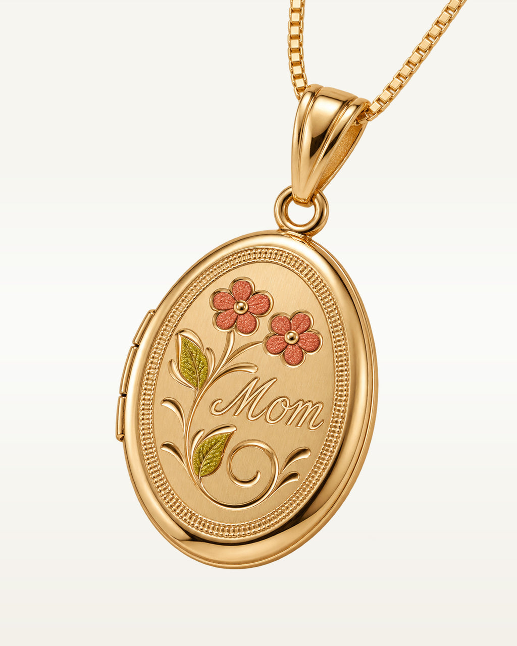 14k Gold Filled Mom Oval Photo Locket