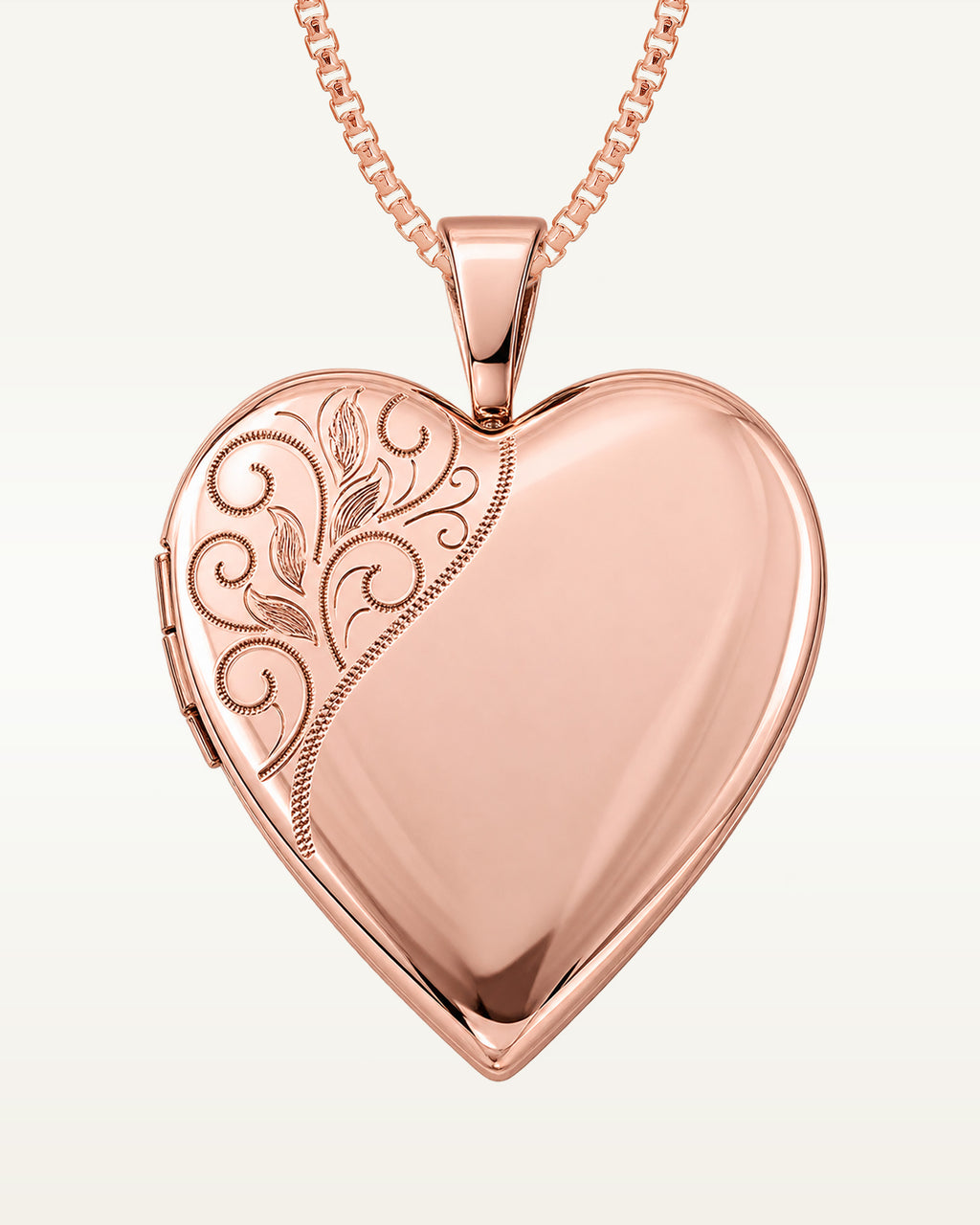 Rose Gold Plated Floral Heart Photo Locket