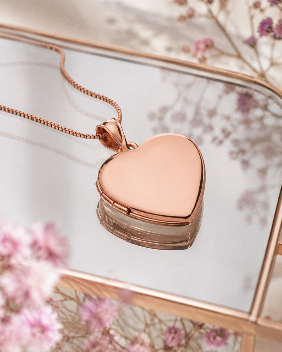 Rose Gold Plated Small Heart Photo Locket - lifestyle