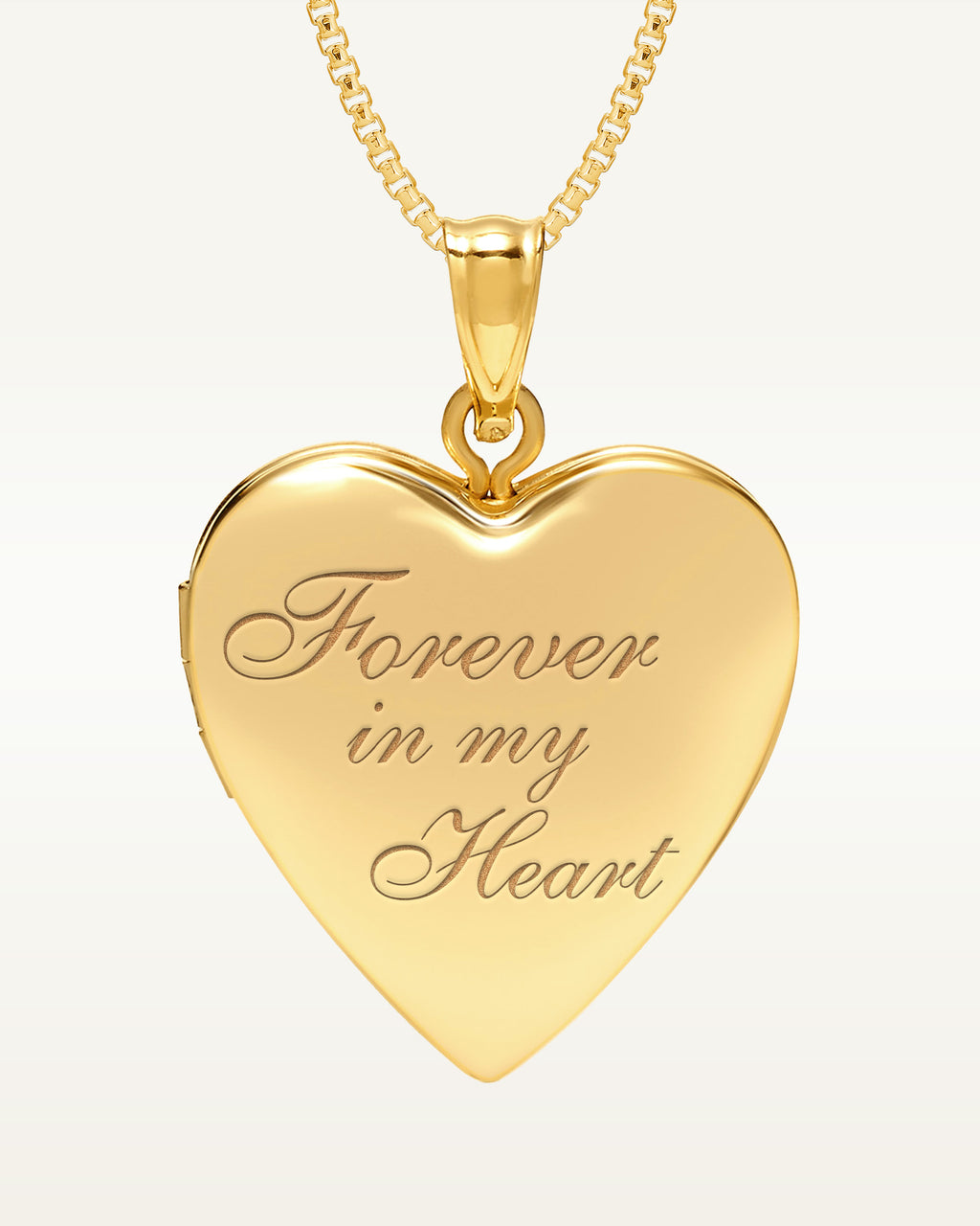 Yellow Gold Forever in My Heart Photo Locket