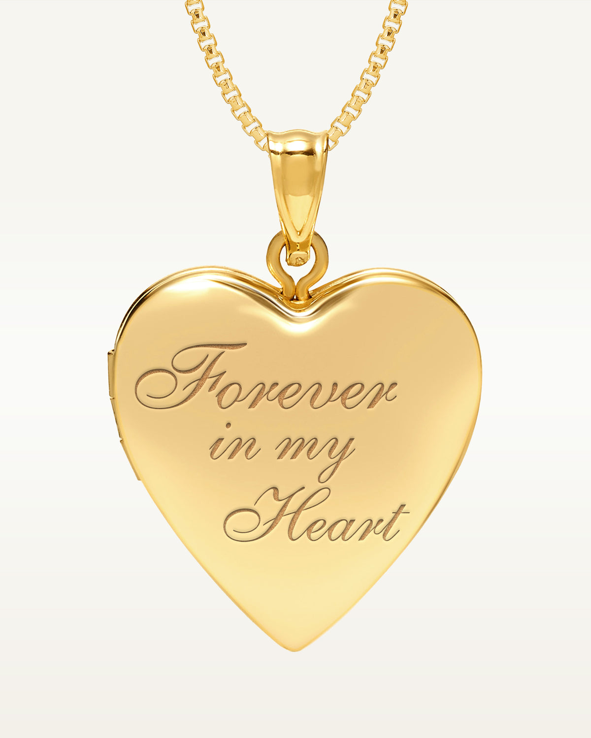 Yellow Gold Forever in My Heart Photo Locket