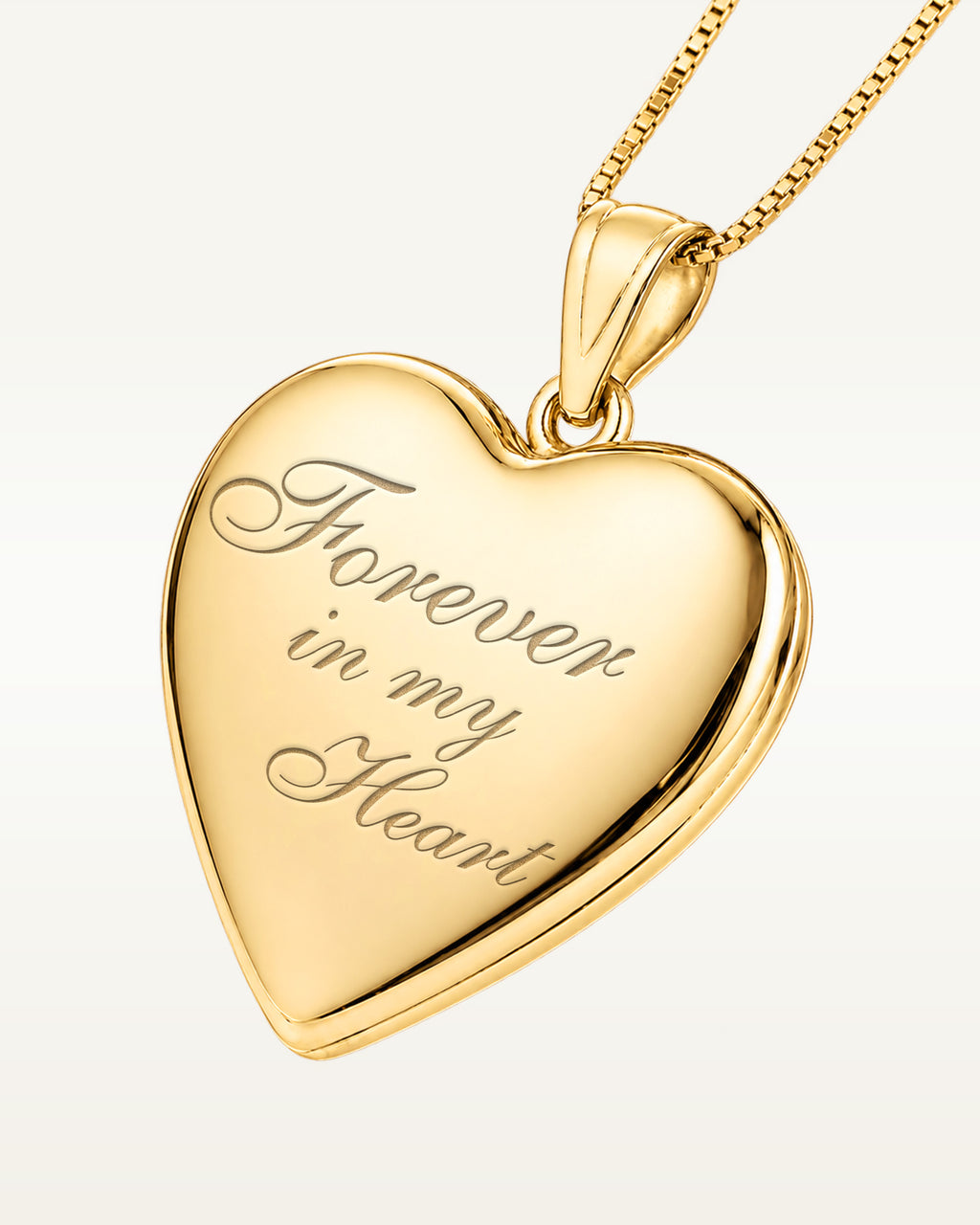 Yellow Gold Forever in My Heart Photo Locket