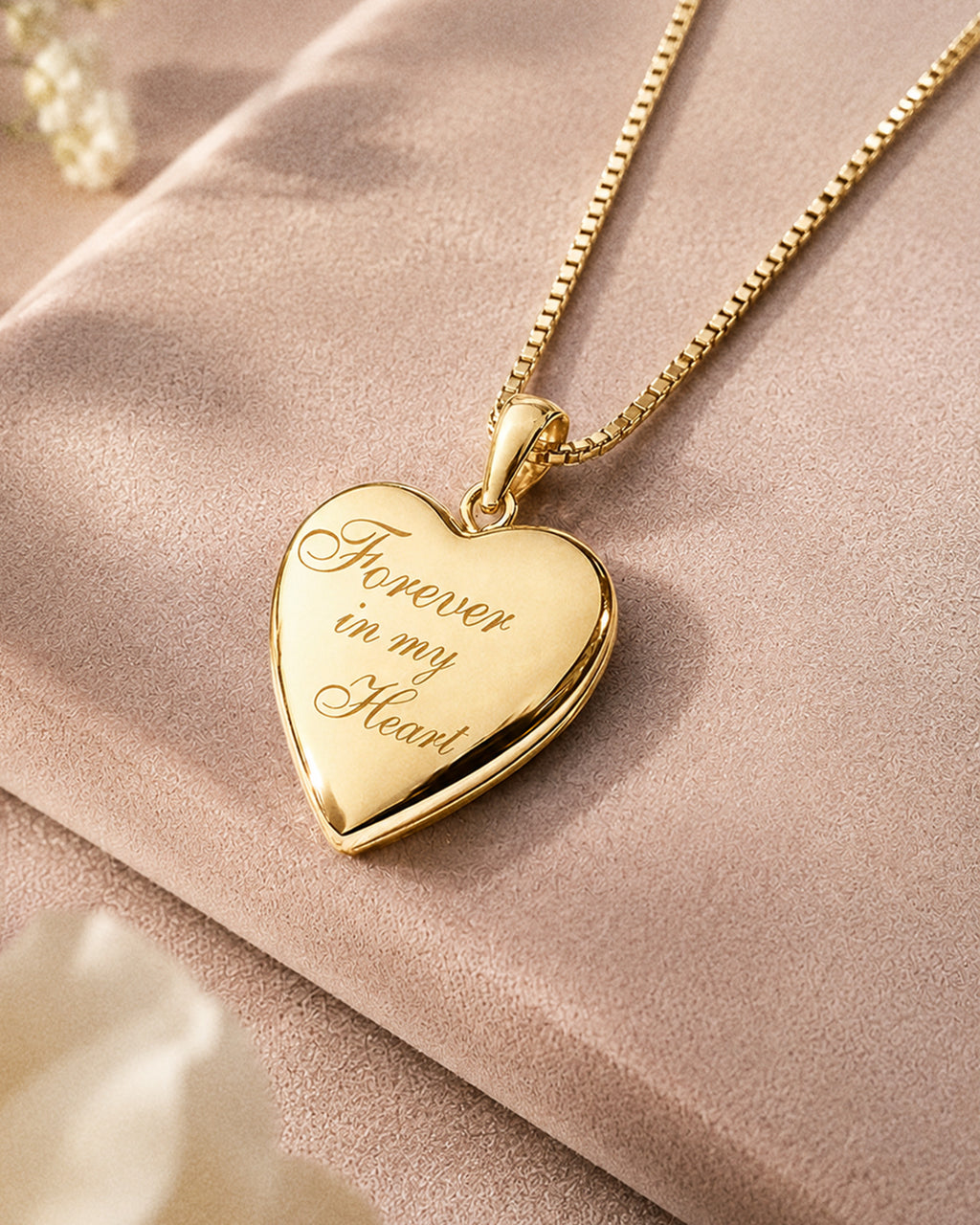 Yellow Gold Forever in My Heart Photo Locket - lifestyle