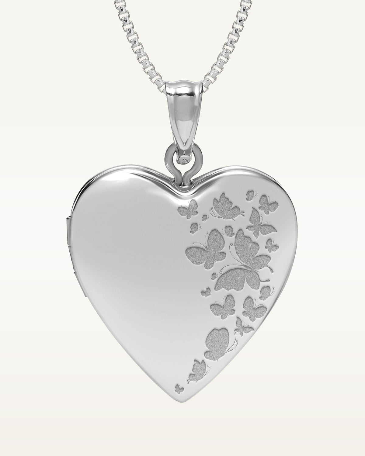 Sterling Silver Butterfly Heart Photo Locket