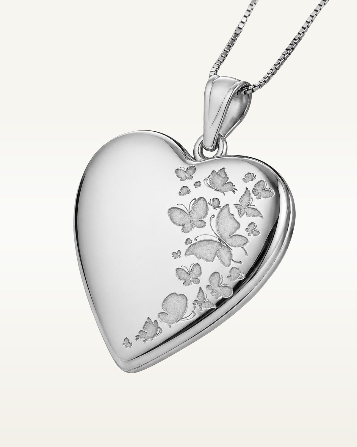 Sterling Silver Butterfly Heart Photo Locket