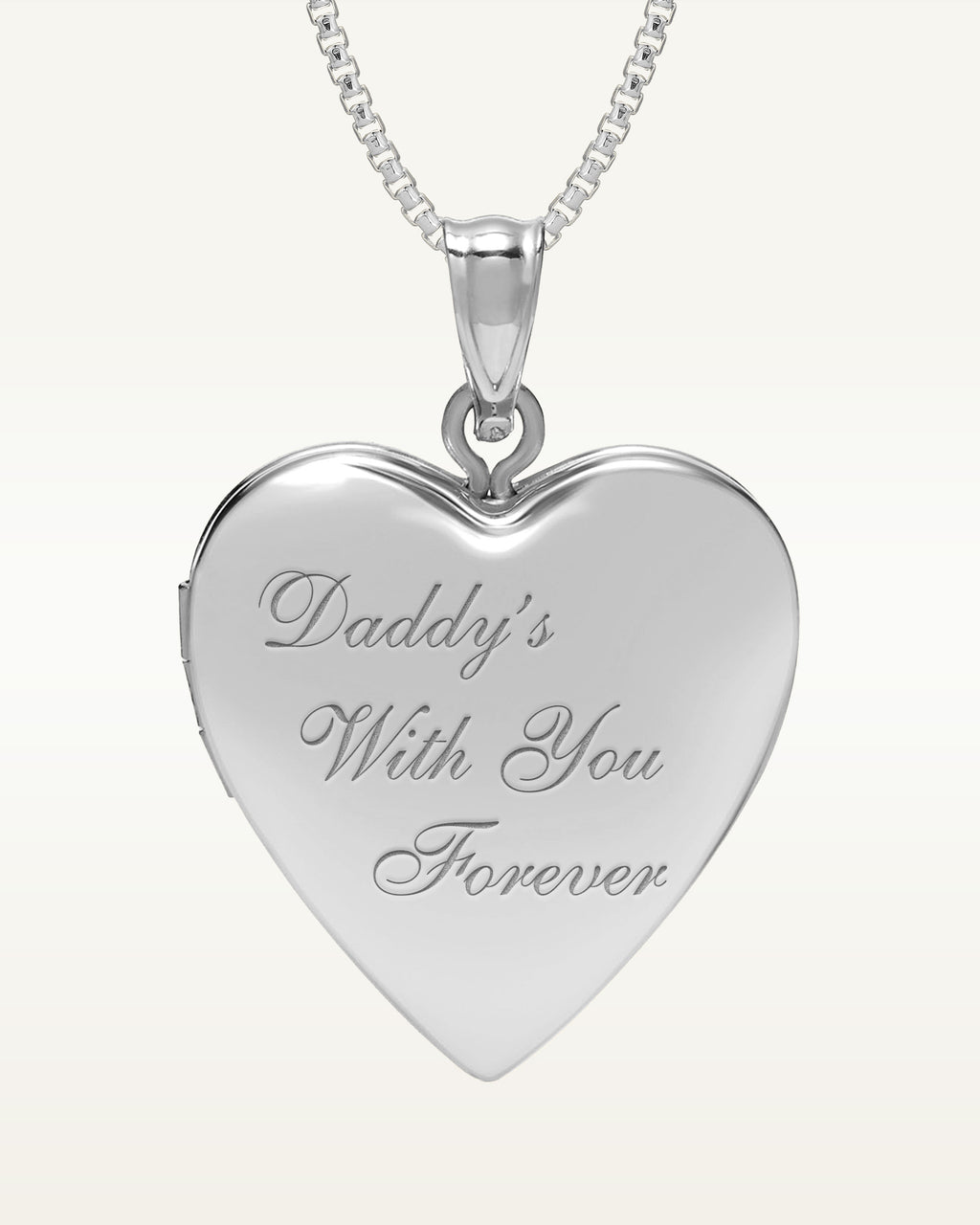 Sterling Silver Daddy's With You Forever Heart Photo Locket