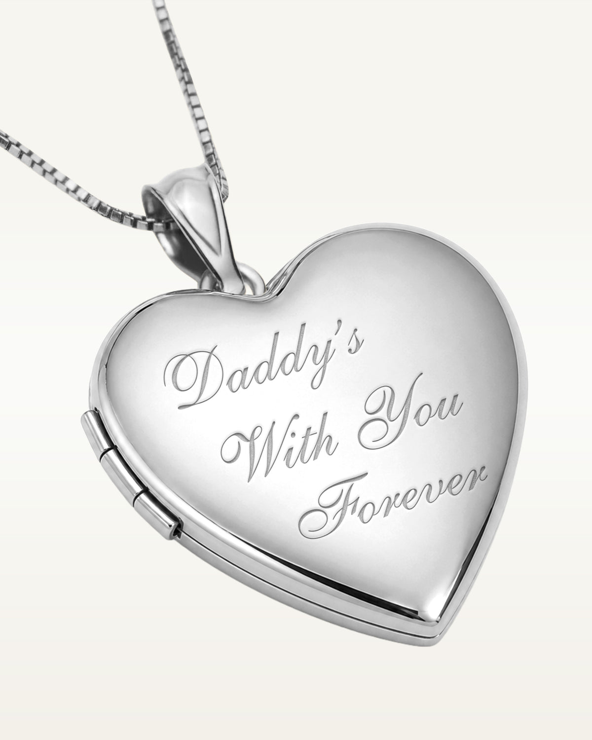 Sterling Silver Daddy's With You Forever Heart Photo Locket
