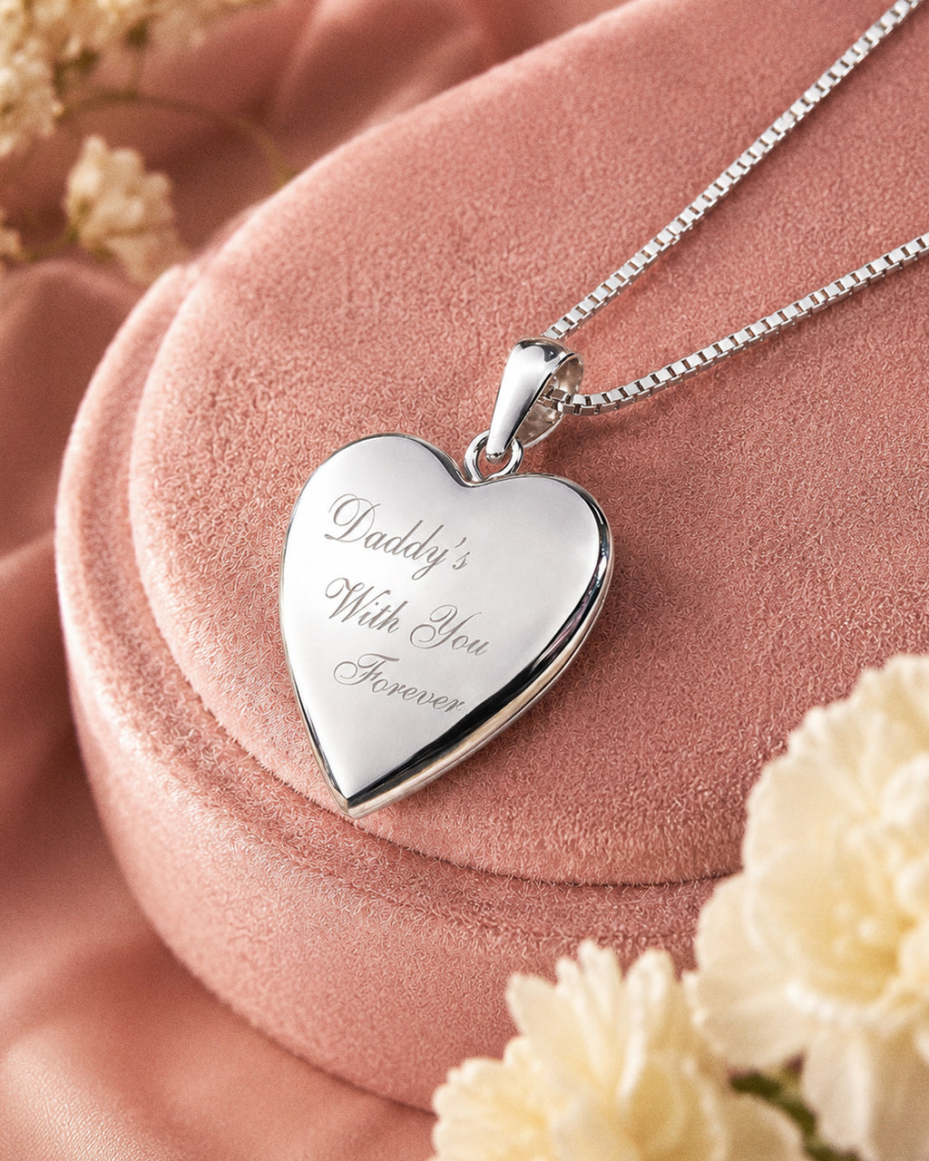 Sterling Silver Daddy's With You Forever Heart Photo Locket - lifestyle