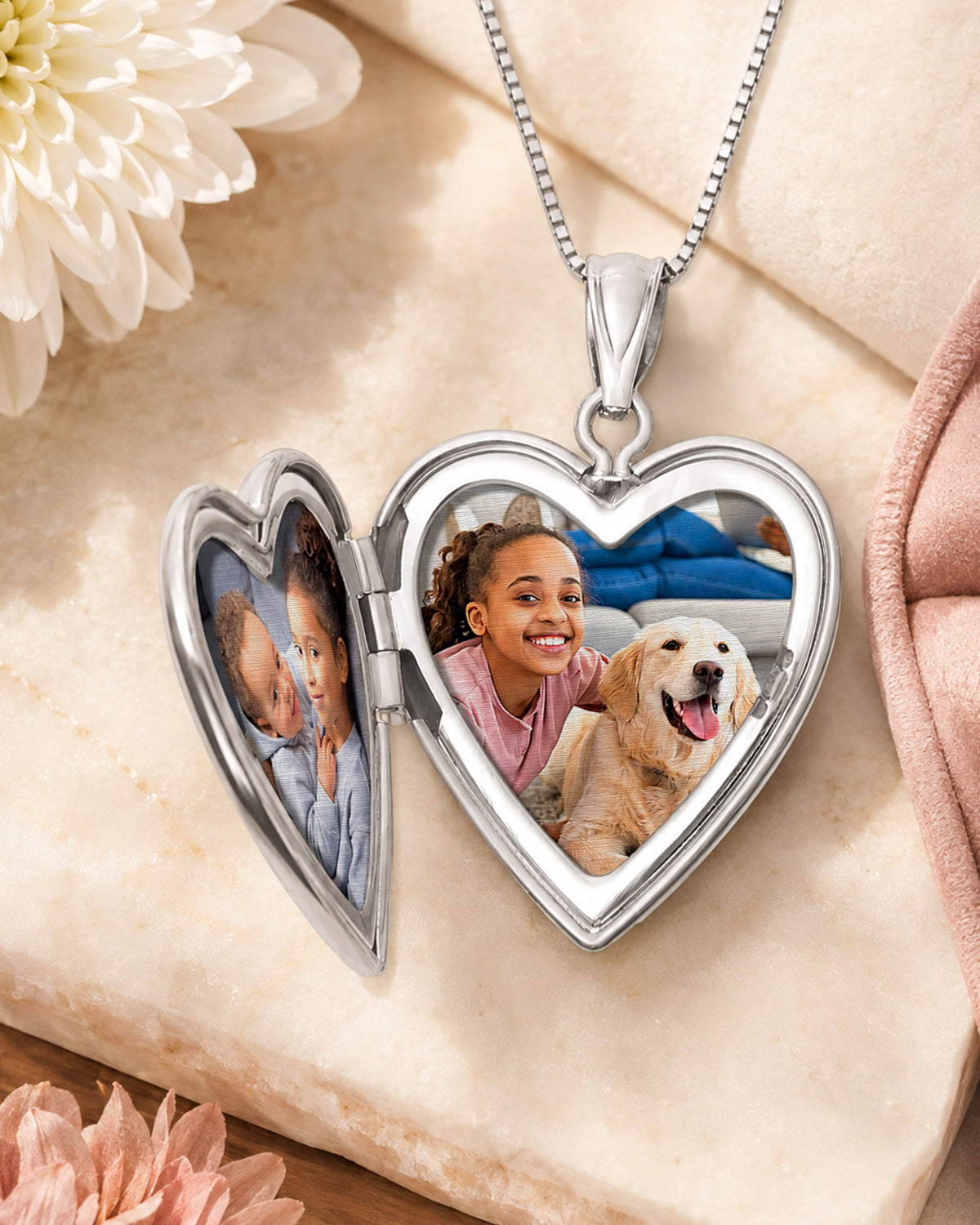 Sterling Silver Daddy's With You Forever Heart Photo Locket - lifestyle