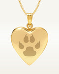 14k Gold Filled Cat Paw Print Heart Photo Locket
