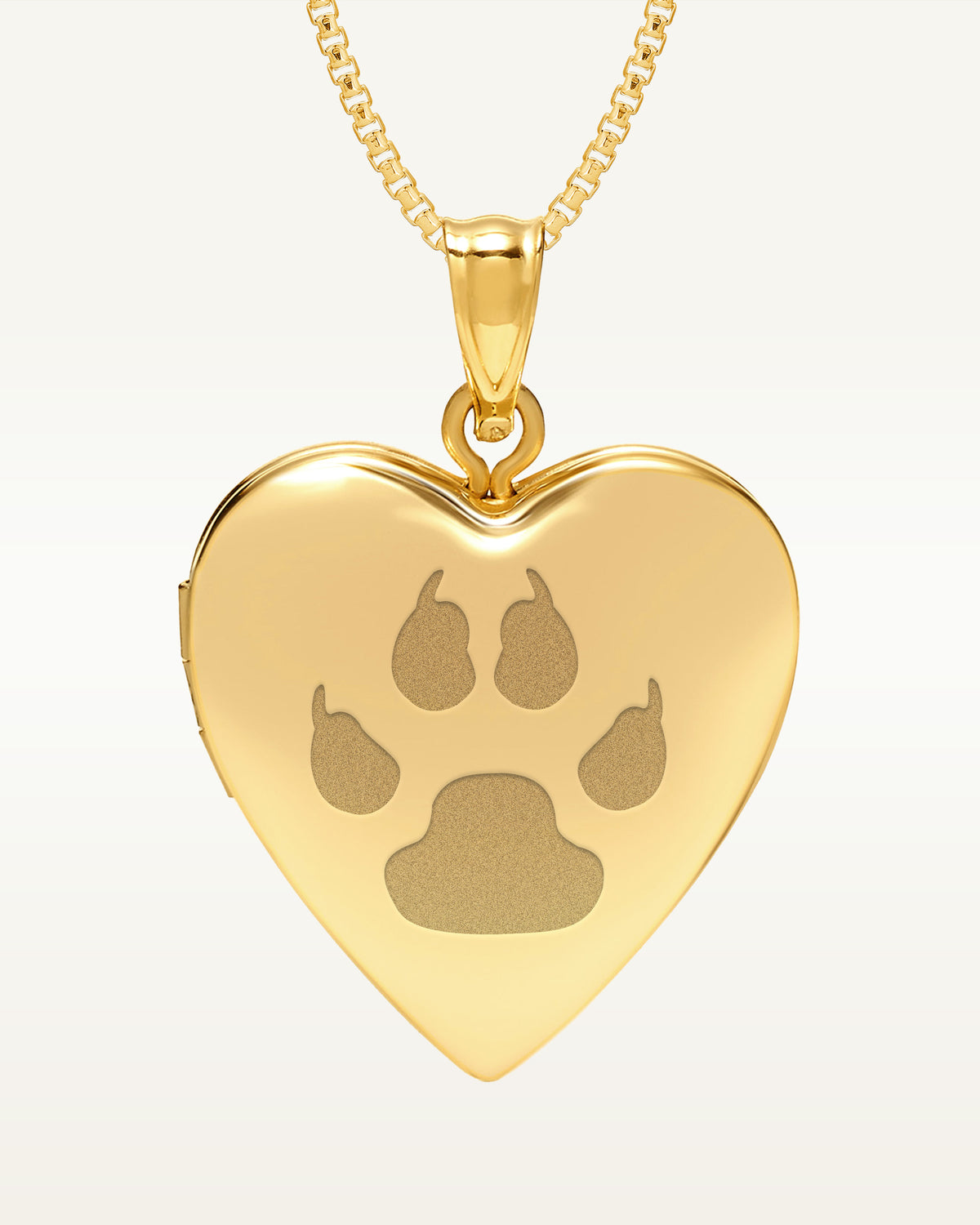 14k Gold Filled Cat Paw Print Heart Photo Locket
