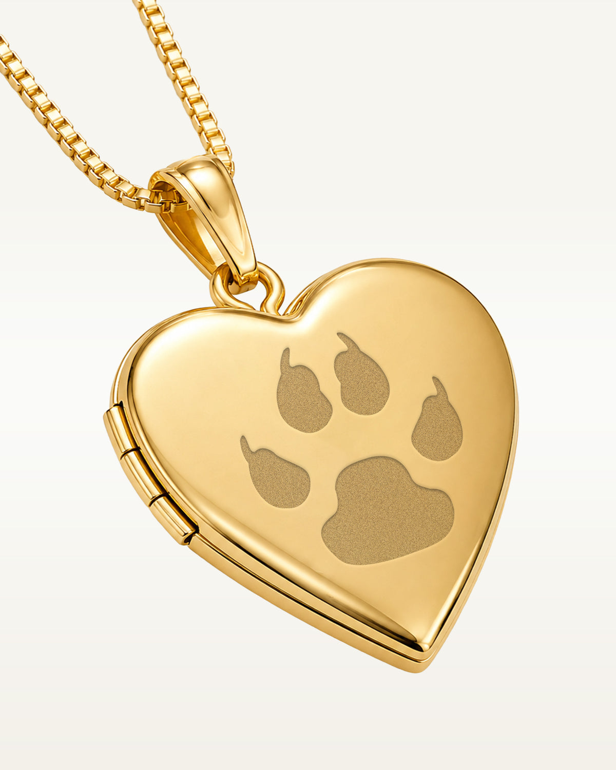 14k Gold Filled Cat Paw Print Heart Photo Locket