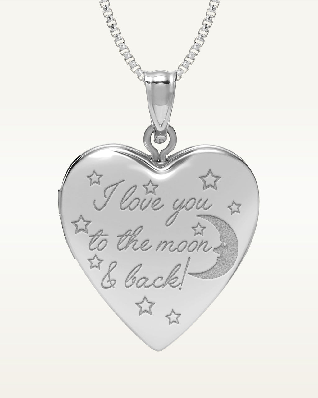 Sterling Silver " To The Moon & Back " Heart Photo Locket