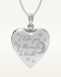 Sterling Silver " To The Moon & Back " Heart Photo Locket