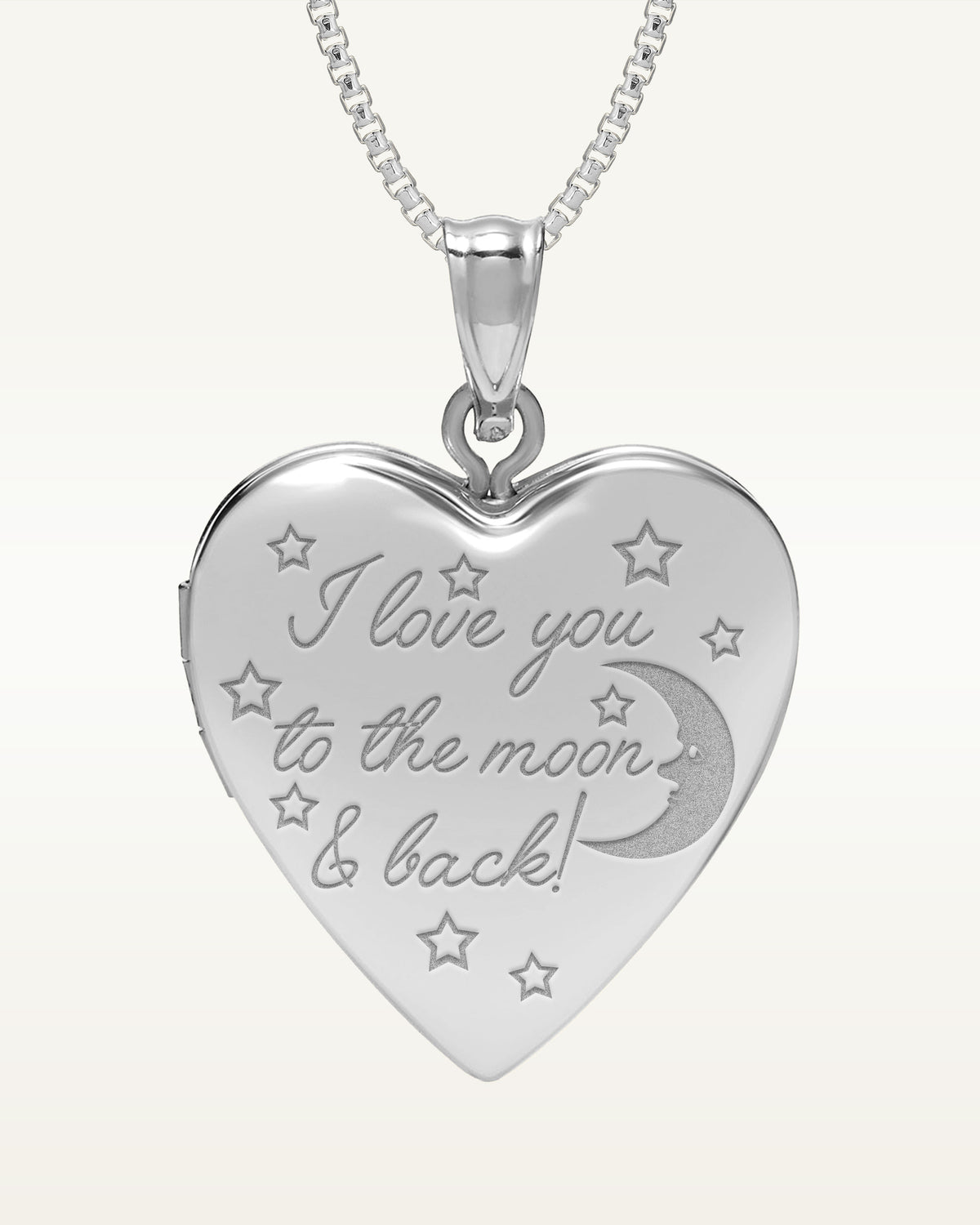 Sterling Silver " To The Moon & Back " Heart Photo Locket
