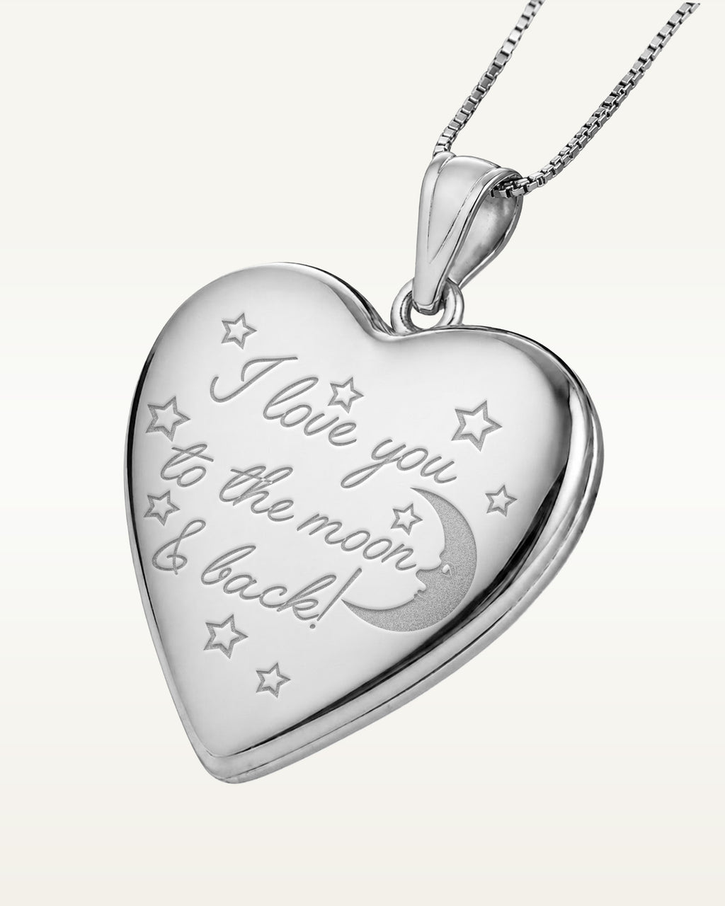 Sterling Silver " To The Moon & Back " Heart Photo Locket