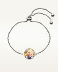 Women's Adjustable Round Photo Engraved Bracelet