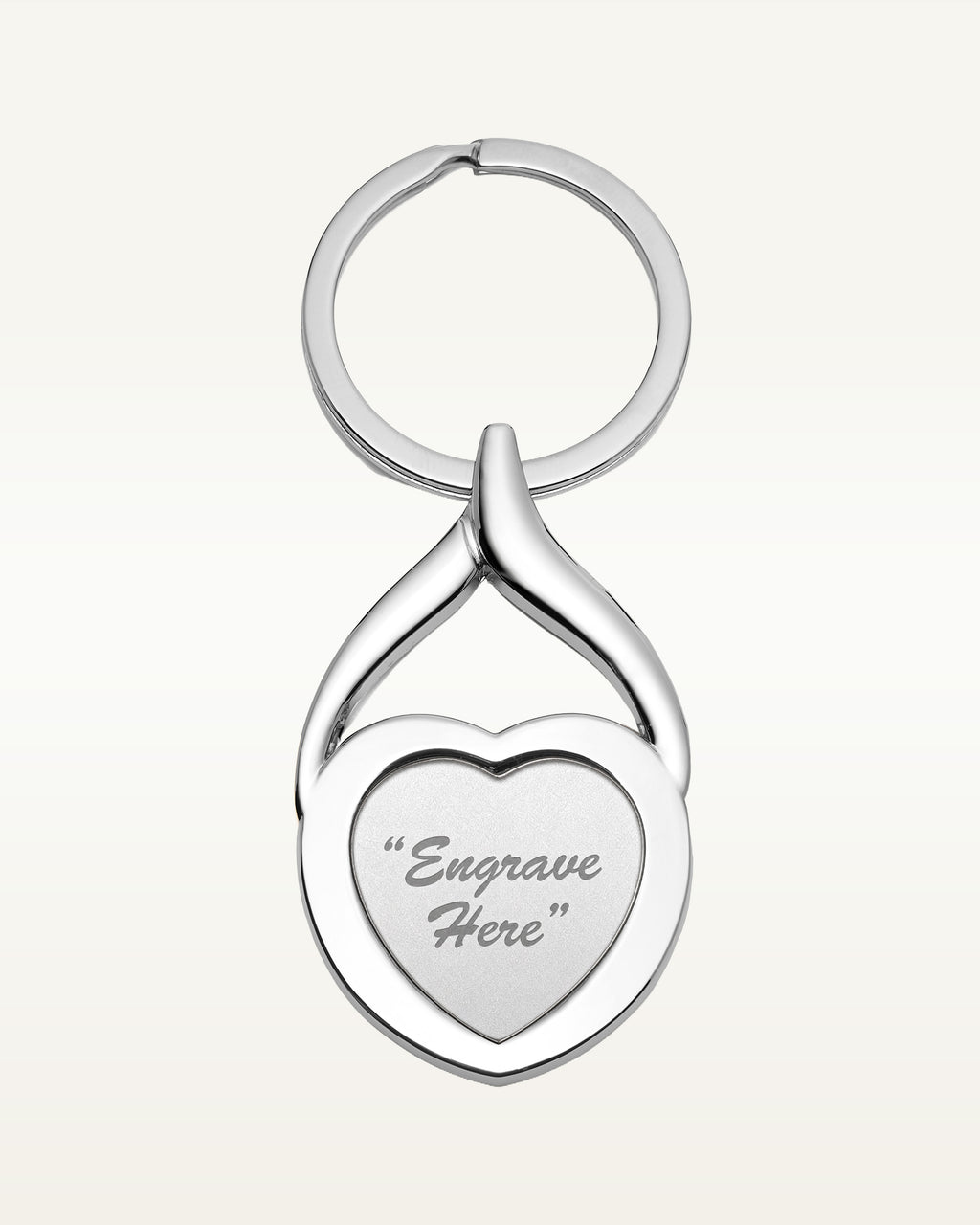 Engravable Stainless Steel Heart Keychain